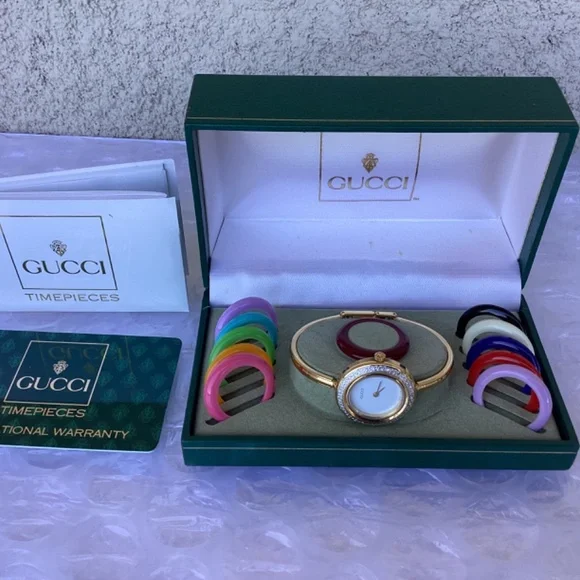 Vintage Gucci 11/12 Interchangeable Bezel Watch Used Preowned Condition - Picture 8 of 8